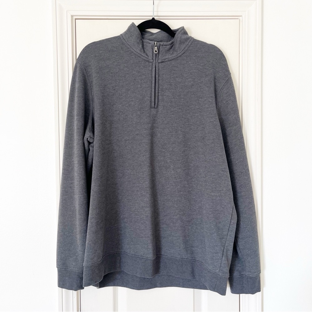Croft & Barrow kohls extra soft men's quarter zip sweater  gray Men's Sweater